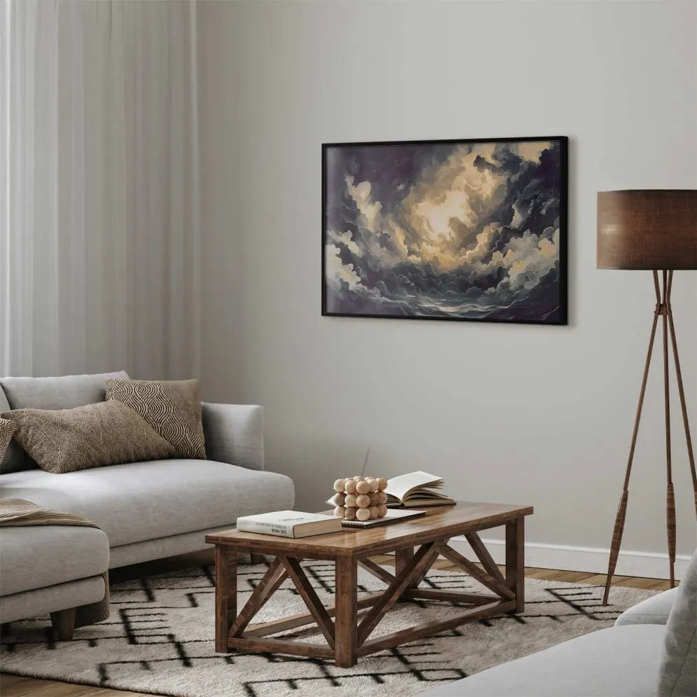 Plakat Gra światła 30x21 cm z ramą czarną bez marginesu | MIRAT.
