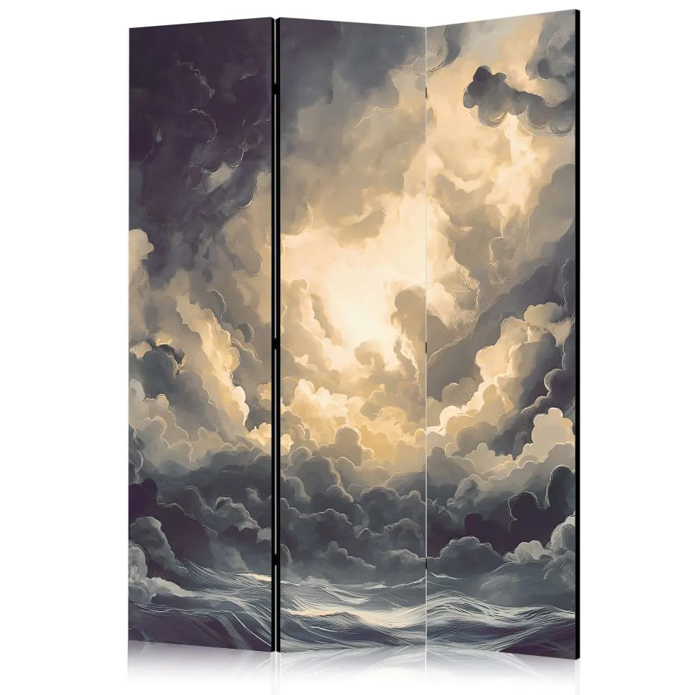 Parawan dwustronny Pejzaże 135x172 cm 3-częściowy szary | MIRAT.