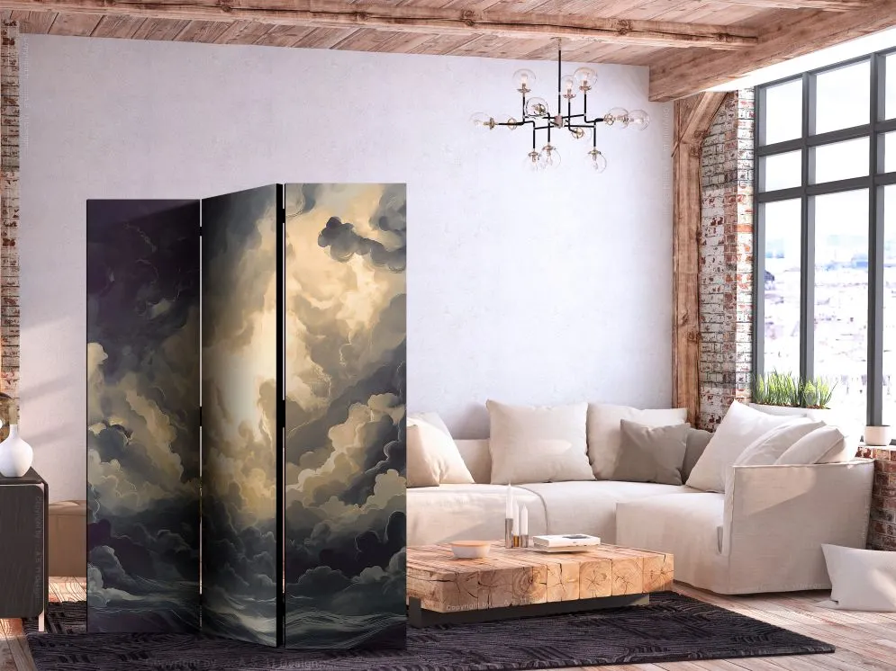Parawan dwustronny Pejzaże 135x172 cm 3-częściowy szary | MIRAT.