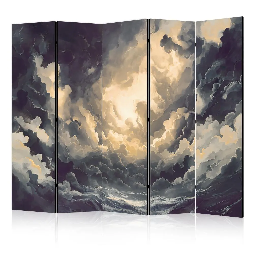 Parawan jednostronny Pejzaże 225x172 cm 5-częściowy szary | MIRAT.
