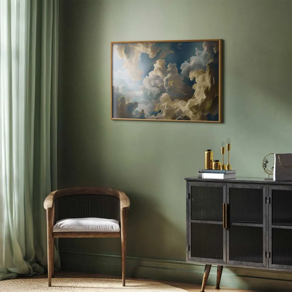 Plakat Słońce i cienie 60x40 cm z ramą złotą bez marginesu | MIRAT.