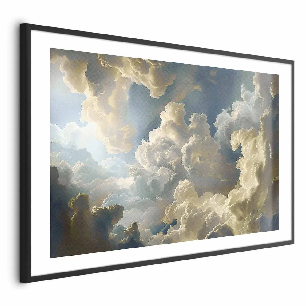 Plakat Słońce i cienie 30x21 cm z ramą czarną z marginesem | MIRAT.