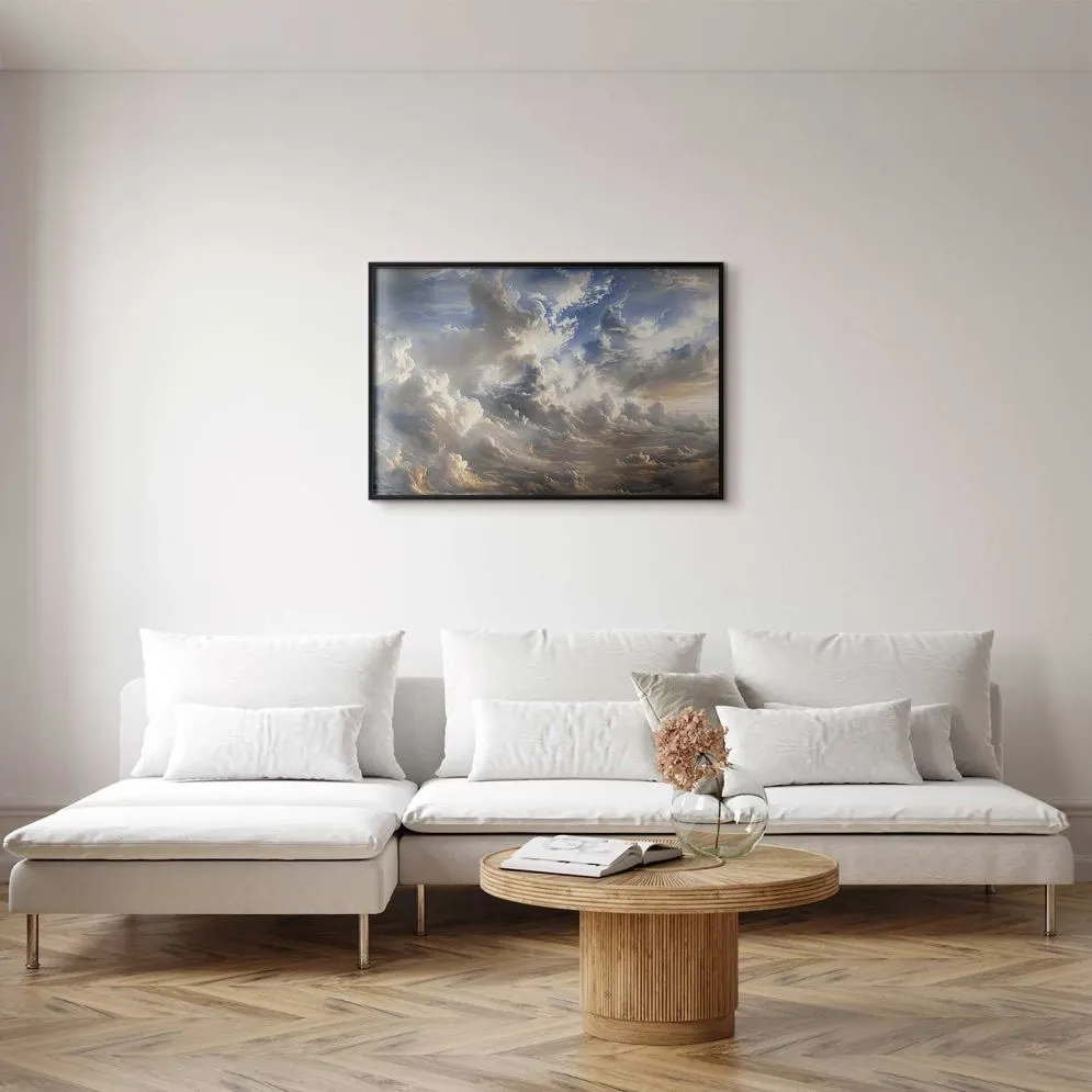 Plakat Refleksy na chmurach 90x60 cm z ramą czarną bez marginesu | MIRAT.