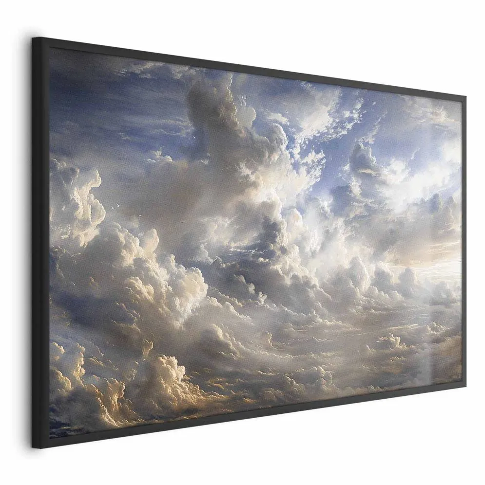 Plakat Refleksy na chmurach 90x60 cm z ramą czarną bez marginesu | MIRAT.