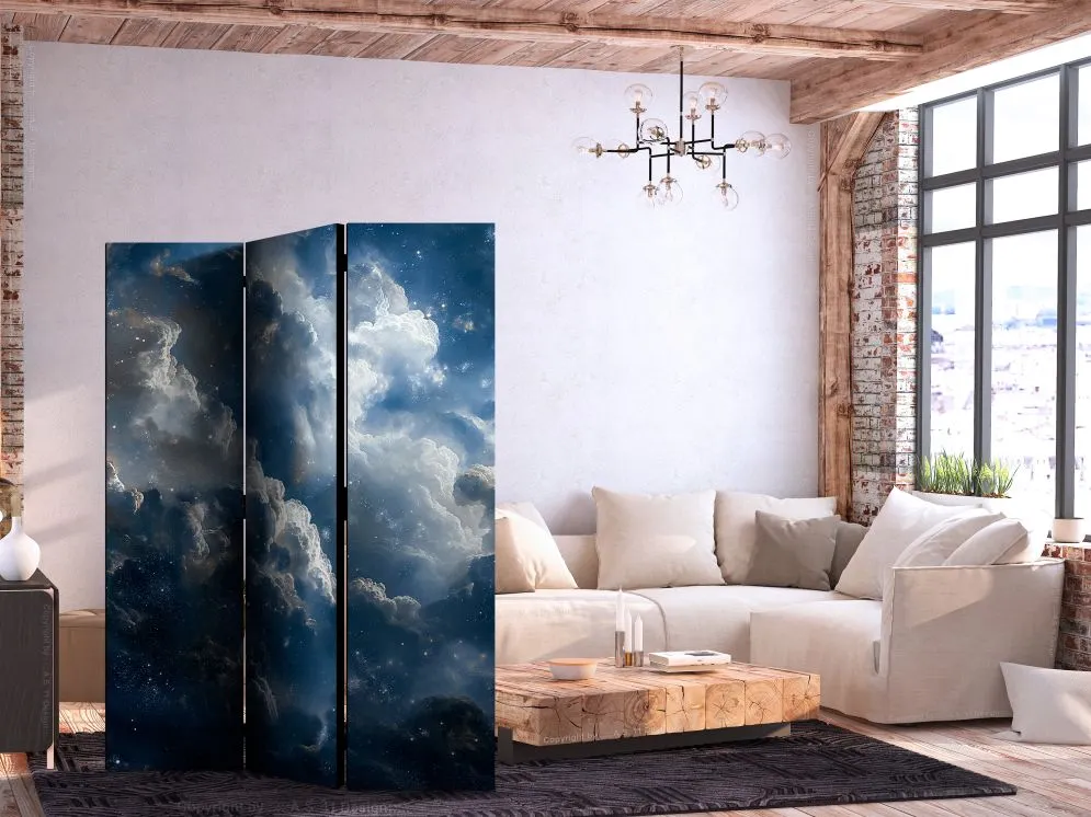 Parawan akustyczny Pejzaże 135x172 cm 3-częściowy niebieski | MIRAT.