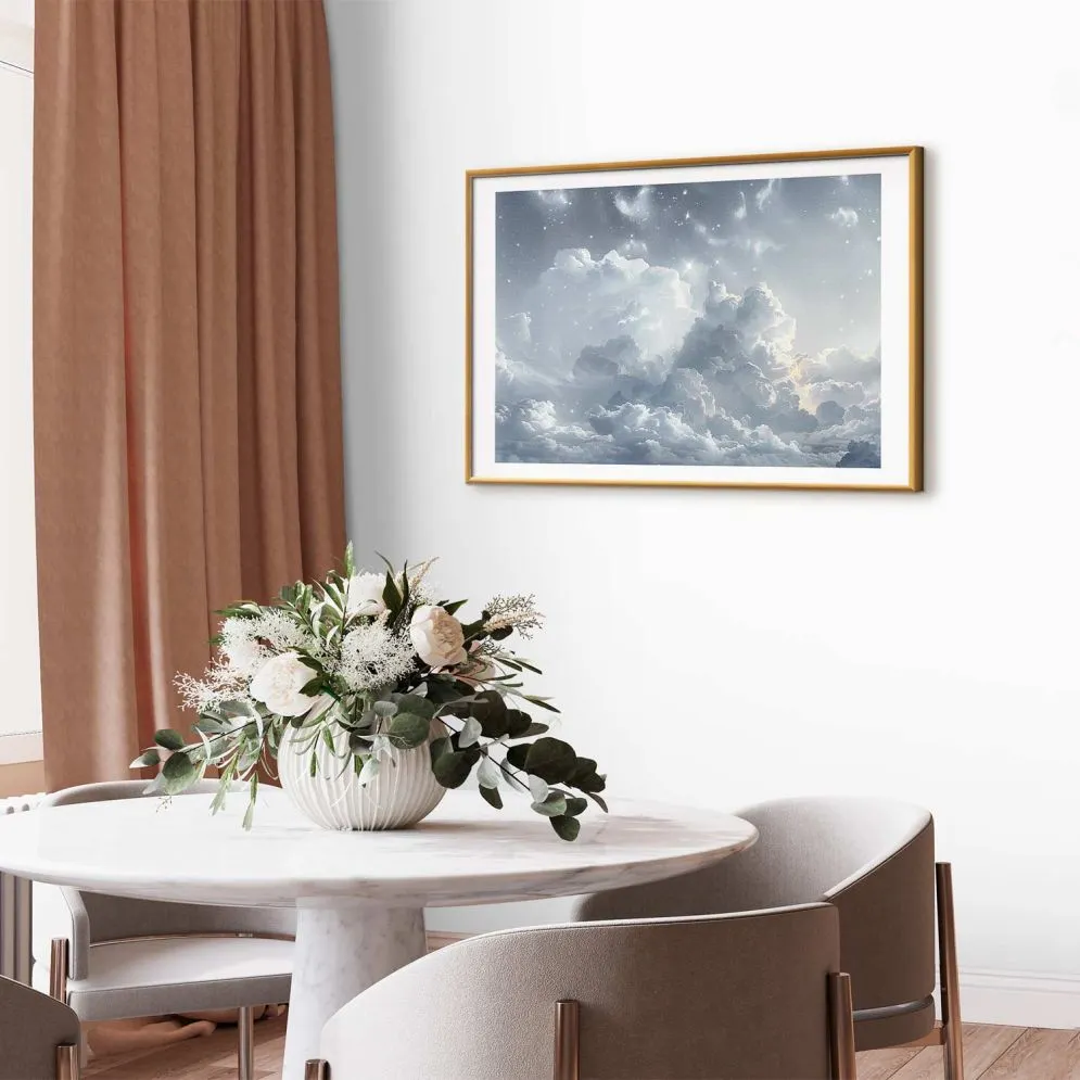 Plakat Astralny spokój 30x21cm z ramą złotą z marginesem | MIRAT.  kolekcja b-H-10060-ao-a