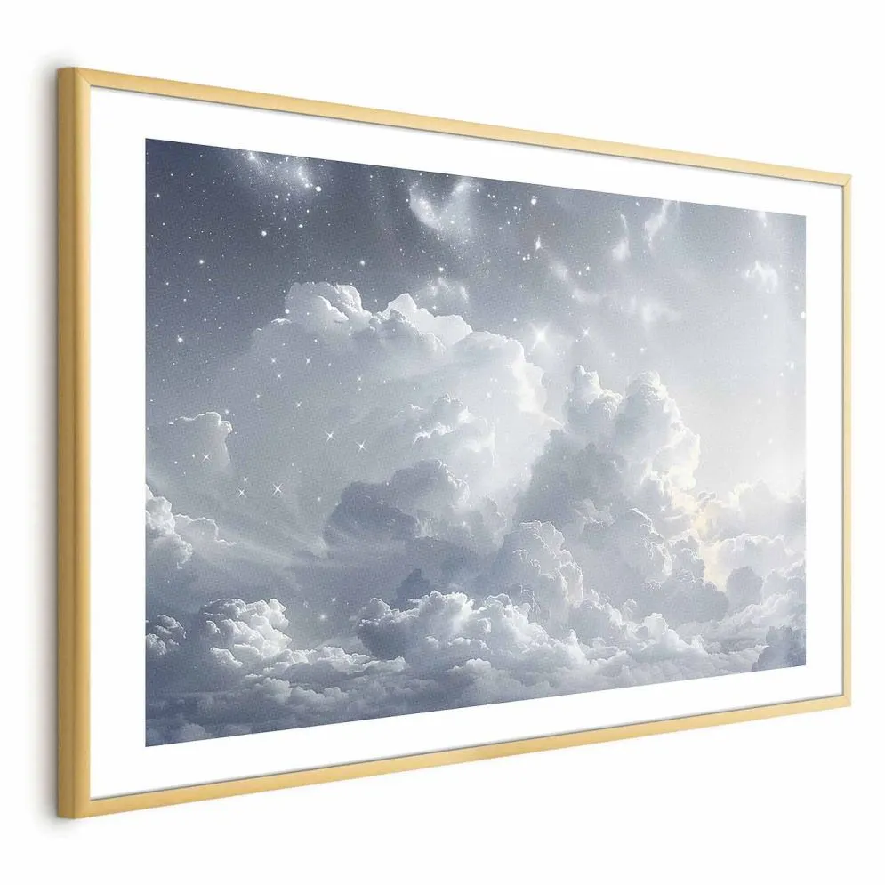 Plakat Astralny spokój 30x21cm z ramą złotą z marginesem | MIRAT.  kolekcja b-H-10060-ao-a