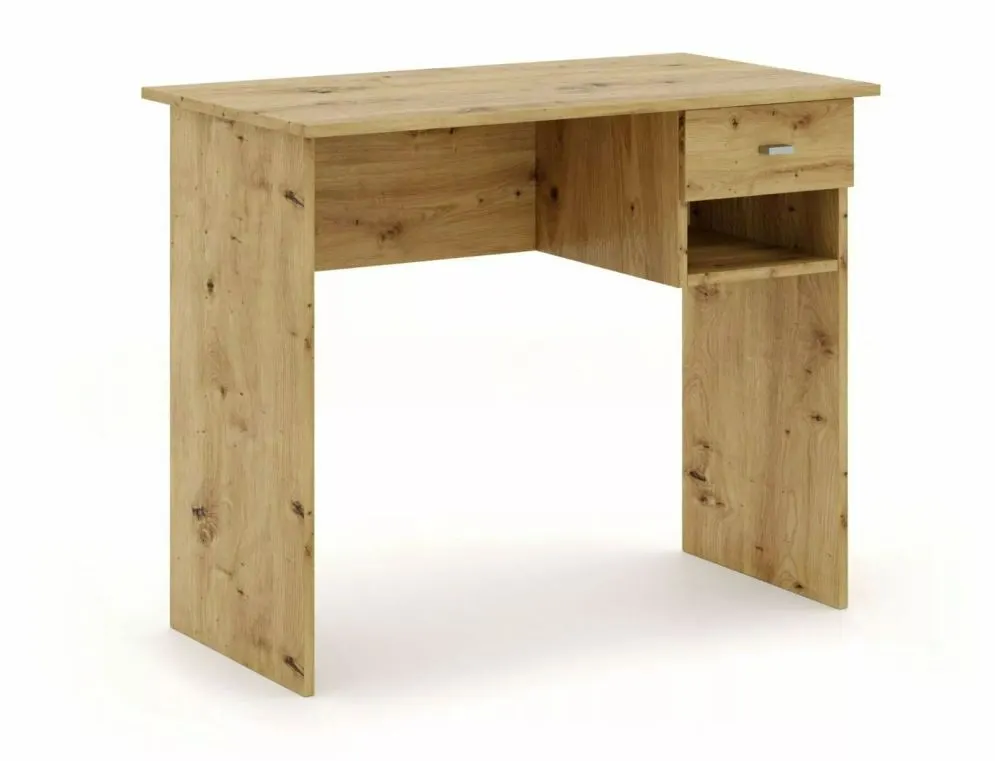 Biurko B-011 dąb artisan drewniane z półką I sklep meblowy MIRAT.