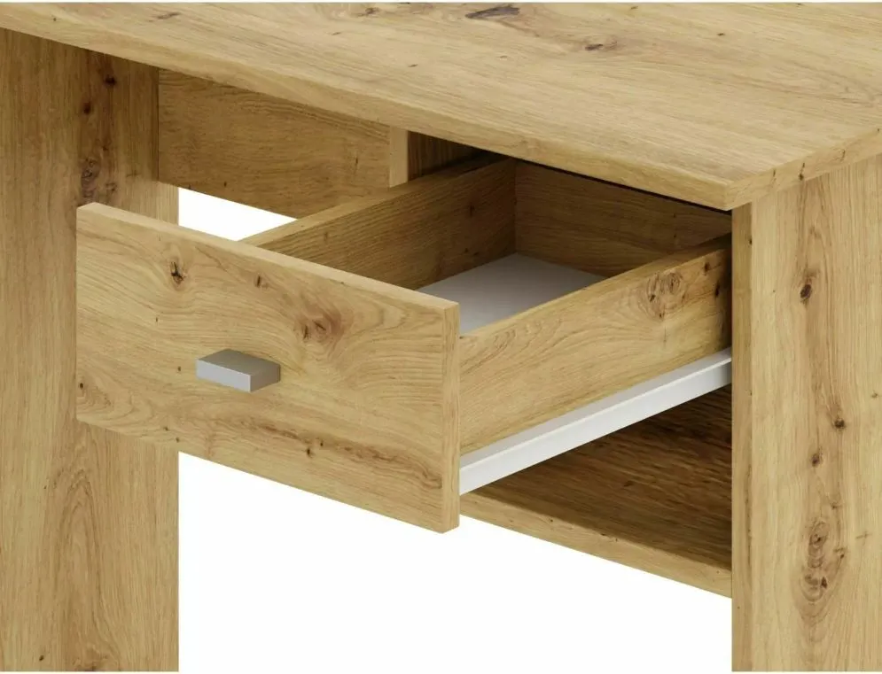 Biurko B-011 dąb artisan drewniane z półką I sklep meblowy MIRAT.
