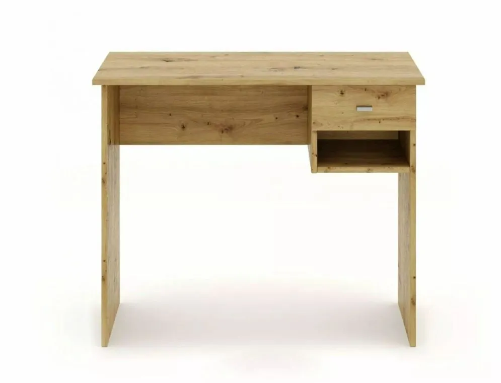 Biurko B-011 dąb artisan drewniane z półką I sklep meblowy MIRAT.
