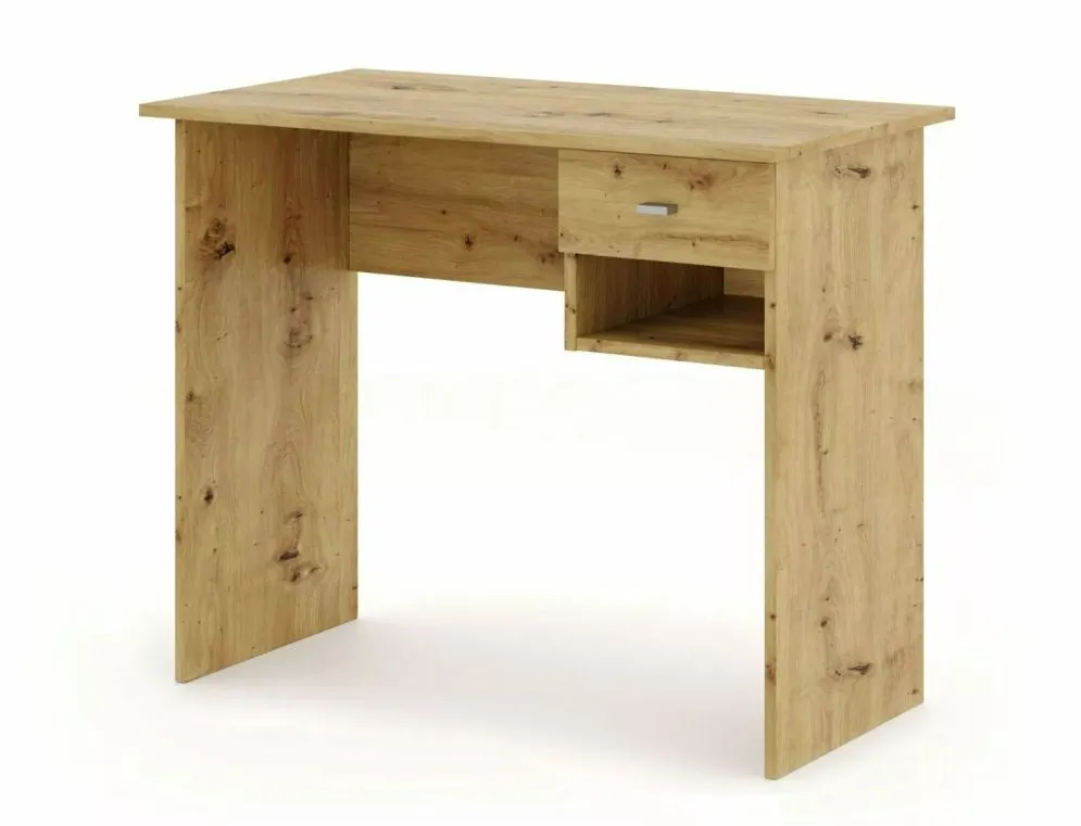 Biurko B-011 dąb artisan drewniane z półką I sklep meblowy MIRAT.