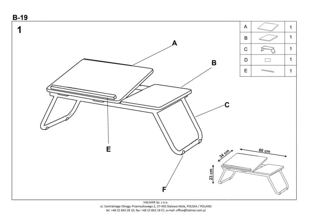 Stolik pod laptop B-19 Halmar | MIRAT.