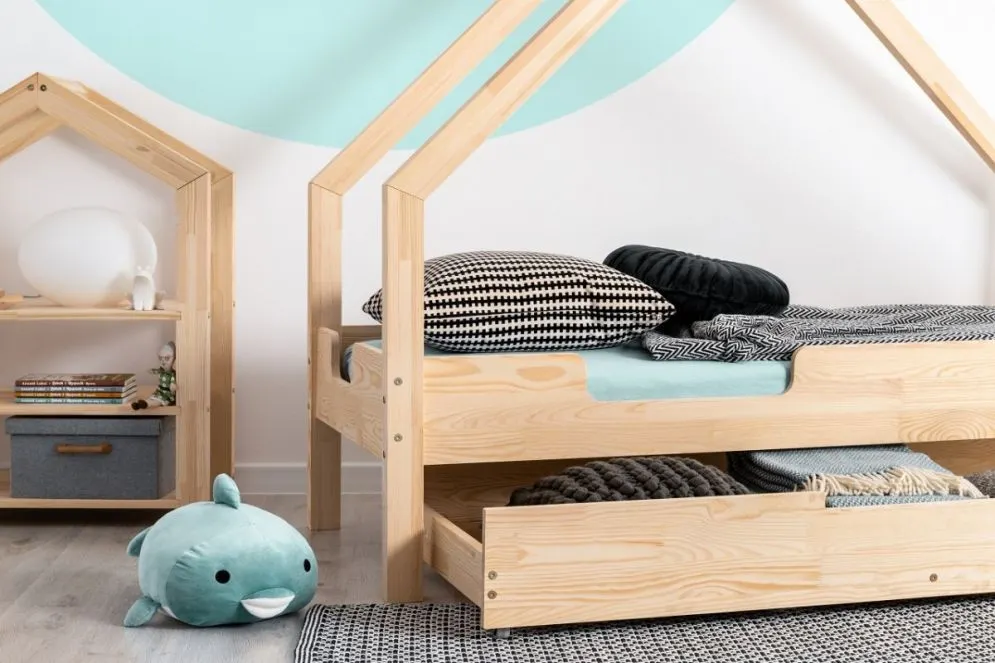 Łóżko dziecięce LOCA C 90x200 sosna domek | MIRAT. w stylu kolekcja LOCA