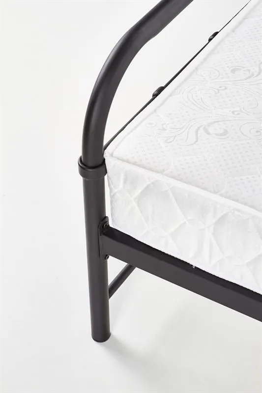 Łóżko LINDA 120x200 czarne metalowe dwuosobowe | MIRAT. styl LOFT