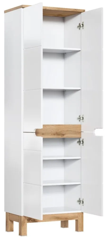 Szafka łazienkowa BALI 60 cm biała stojąca otwierana | MIRAT. w stylu kolekcja BALI