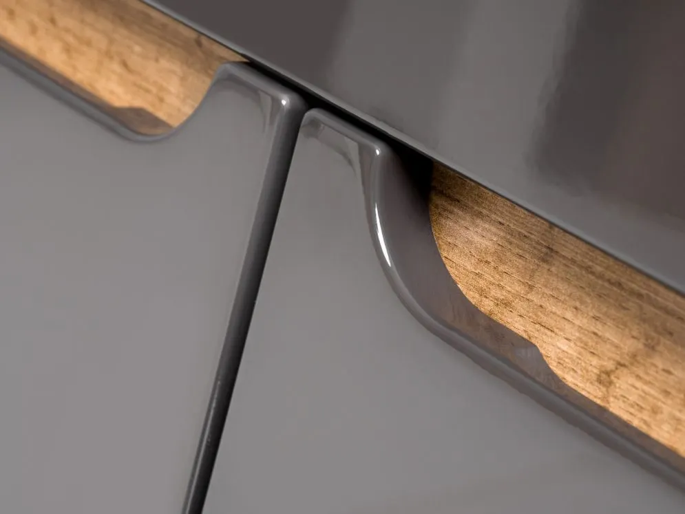 Szafka pod umywalkę BALI 80 cm grafit połysk stojąca | MIRAT. w stylu kolekcja BALI