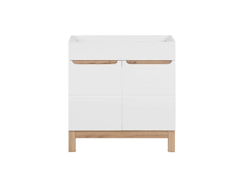 Szafka pod umywalkę BALI 80 cm biały połysk stojąca | MIRAT. w stylu  kolekcja BALI