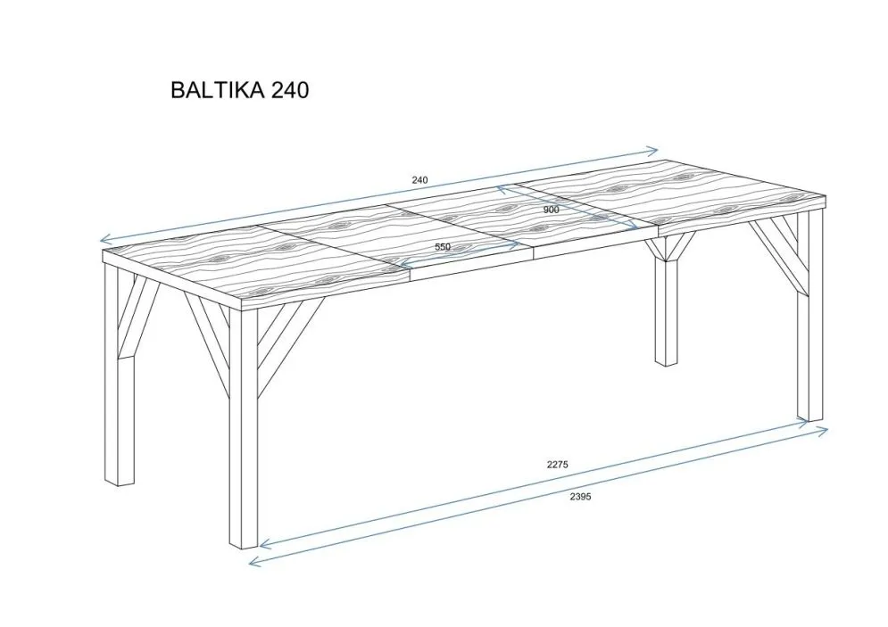 Stół rozkładany BALTIKA 130(240)x90 dąb złoty craft nowoczesny I sklep meblowy MIRAT. styl LOFT