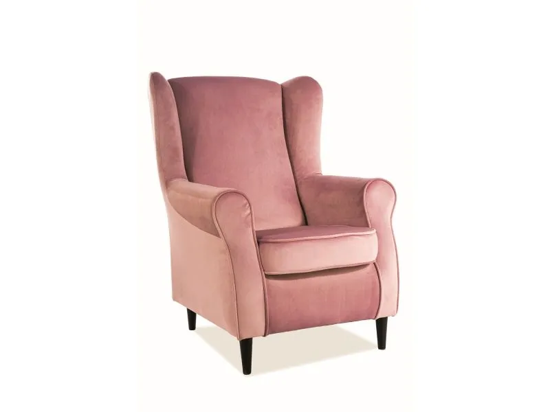 Fotel BARON VELVET antyczny róż z poduszką na siedzisku | MIRAT. styl GLAMOUR