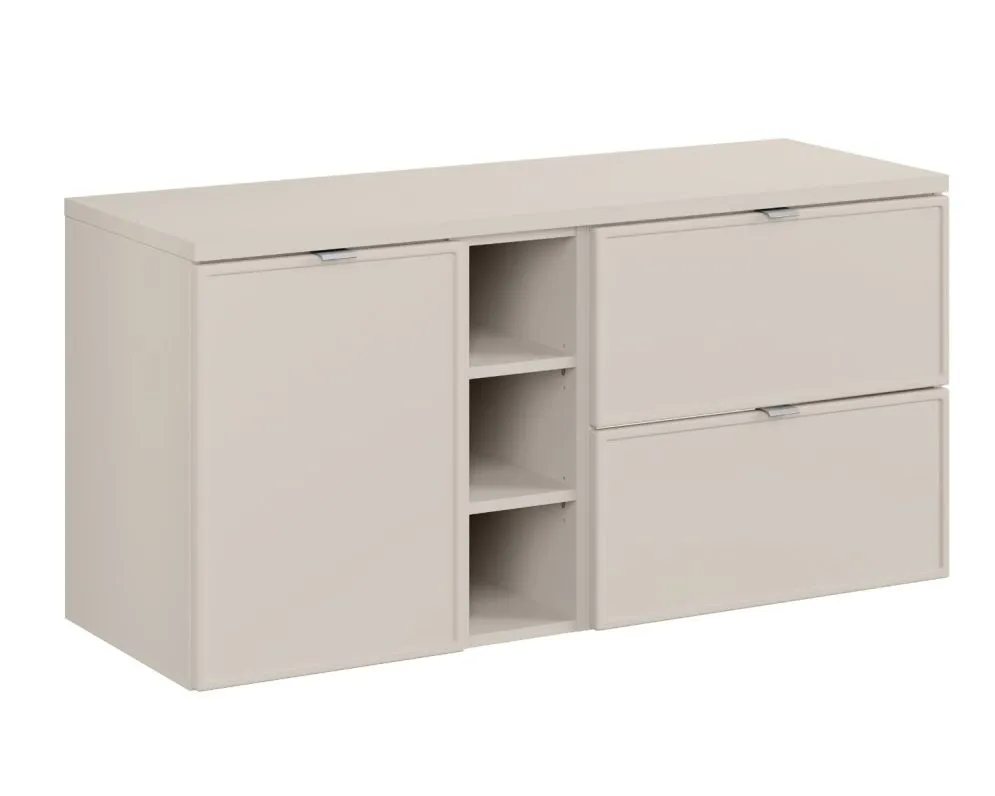 Szafka pod umywalkę nablatową BELLA CASHMERE 60cm kaszmir - zestaw z blatem 120cm I sklep meblowy MIRAT. kolekcja BELLA CASHMERE
