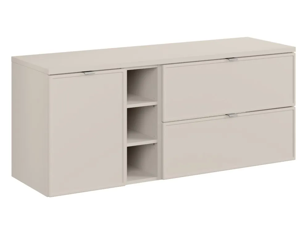 Szafka pod umywalkę nablatową BELLA CASHMERE 80cm kaszmir - zestaw z blatem 140cm I sklep meblowy MIRAT. kolekcja BELLA CASHMERE