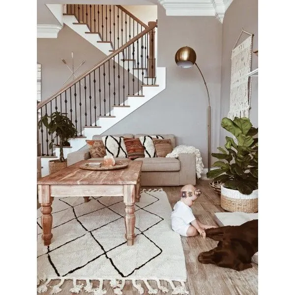 Dywan dziecięcy BEREBER BEIGE 140x200 beżowy we wzory geometryczne | MIRAT.
