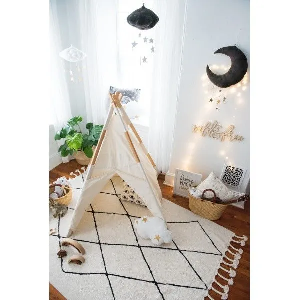 Dywan dziecięcy BEREBER BEIGE 140x200 beżowy we wzory geometryczne | MIRAT.