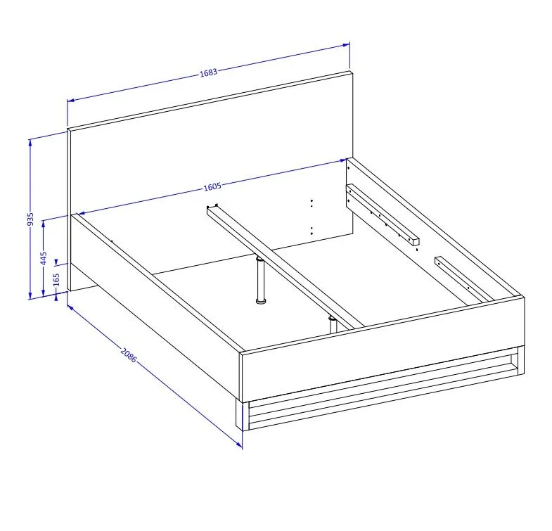 Łóżko HALLE 160x200 dąb wotan mat/czarne z pojemnikiem I sklep meblowy MIRAT. styl LOFT, SKANDYNAWSKI kolekcja HALLE