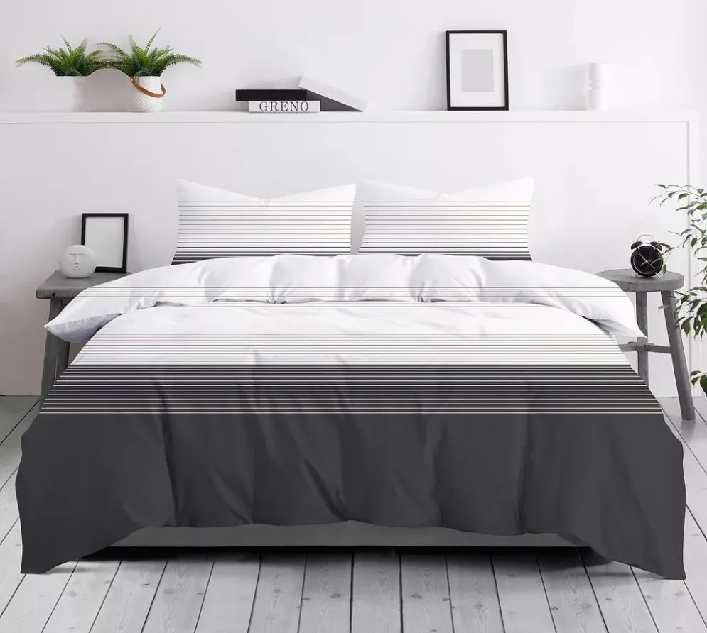Polska pościel Bawełniana Greno Premium Bianco Nero 140x200 Czarna MIRAT.
