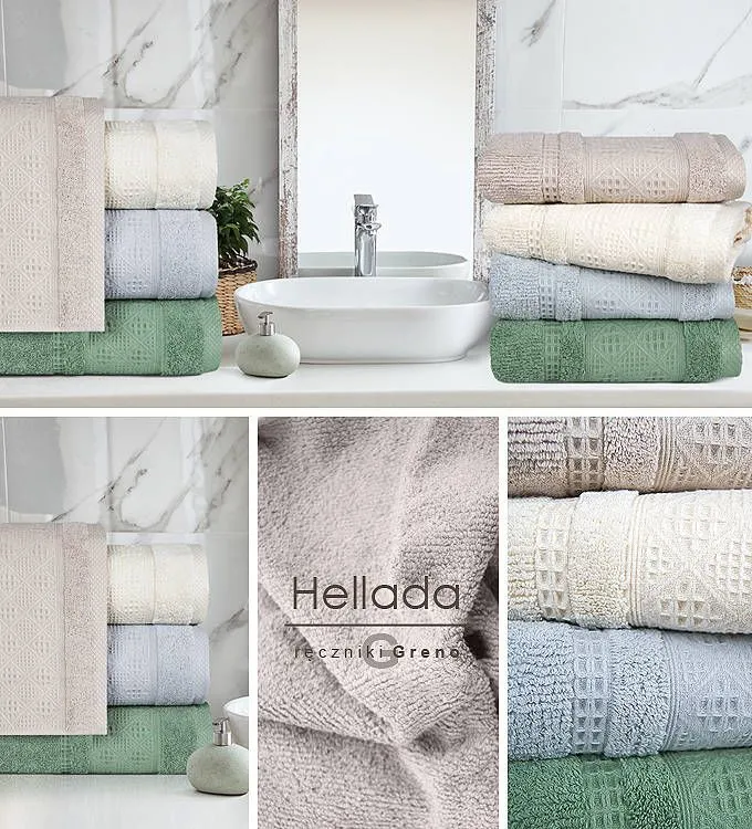 Ręcznik łazienkowy Greno HELLADA 70x130 zielony bawełniany | MIRAT. w stylu kolekcja