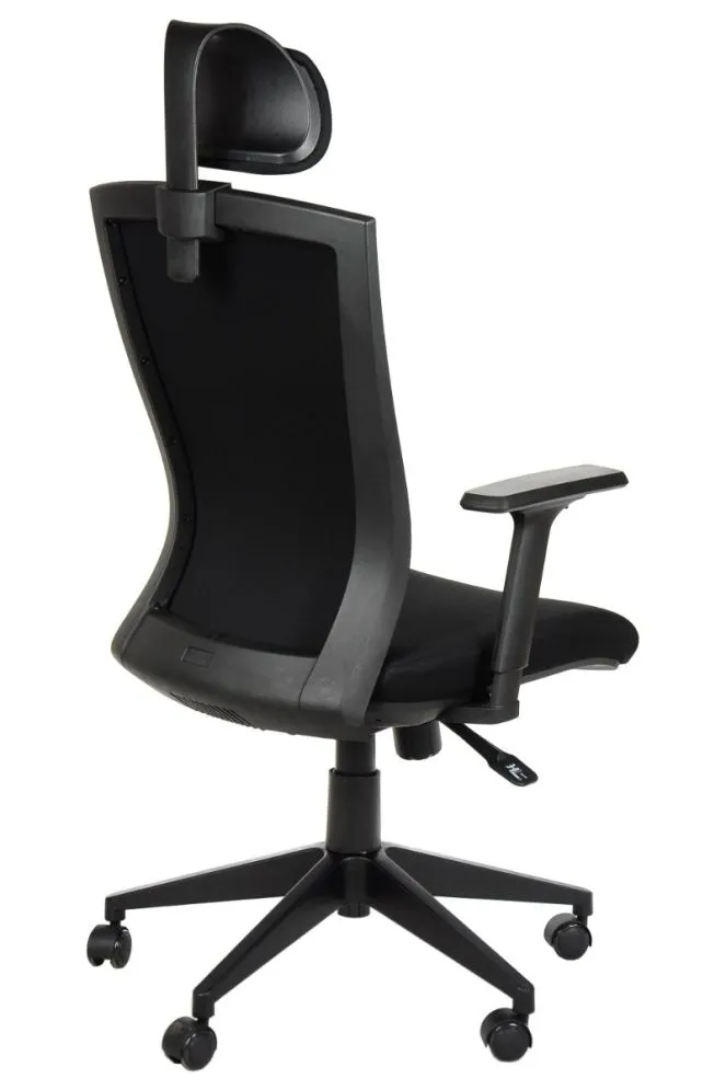 Fotel biurowy HG-0004F czarny ergonomiczny do biura | MIRAT.
