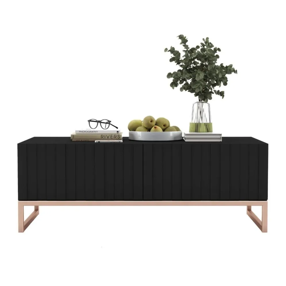 Stolik kawowy TAL 3D 110x54cm czarny mat/gold glamour I sklep meblowy MIRAT. styl GLAMOUR kolekcja TAL