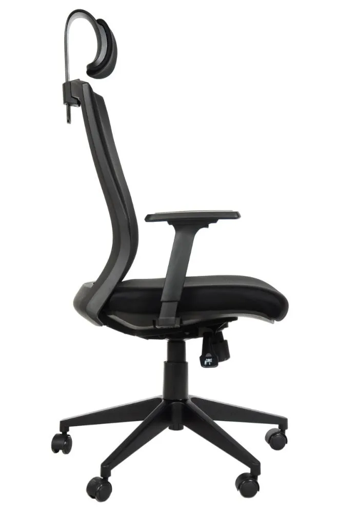 Fotel biurowy HG-0004F czarny ergonomiczny do biura | MIRAT.