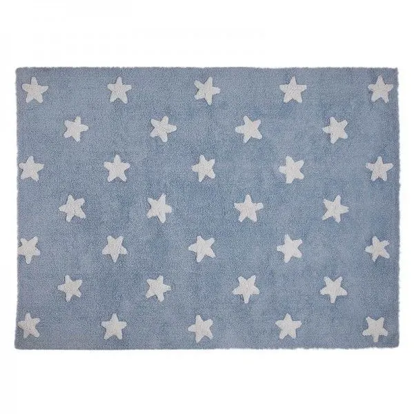 Dywan dziecięcy BLUE STARS WHITE 120x160 niebieski w białe gwiazdki | MIRAT.