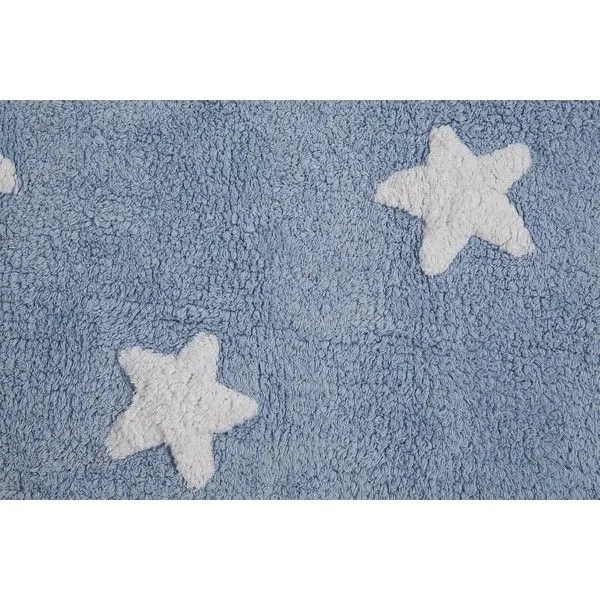 Dywan dziecięcy BLUE STARS WHITE 120x160 niebieski w białe gwiazdki | MIRAT.