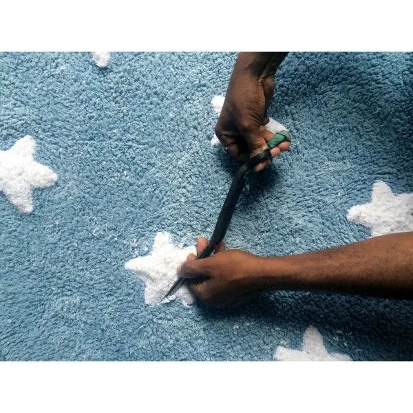 Dywan dziecięcy BLUE STARS WHITE 120x160 niebieski w białe gwiazdki | MIRAT.