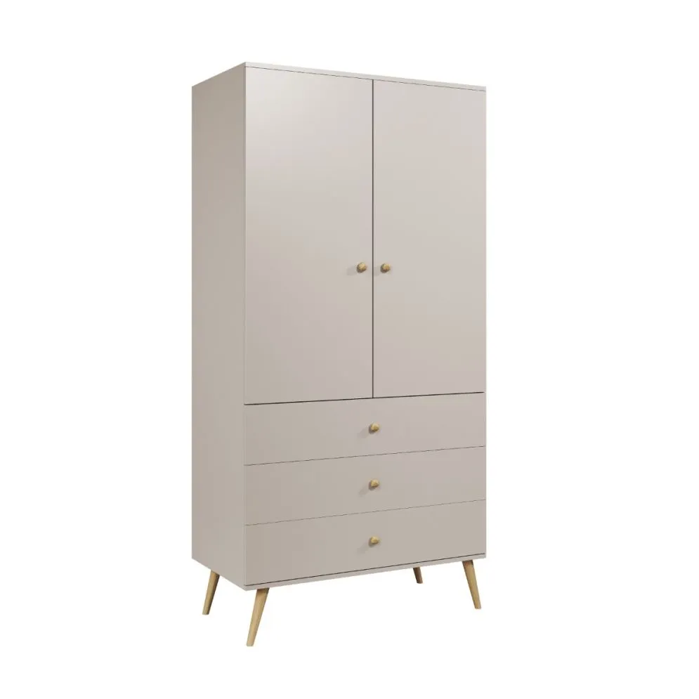 Szafa LEBEL z szufladami 3SZ 100cm kaszmirowa do salonu I sklep meblowy MIRAT. styl SKANDYNAWSKI kolekcja LEBEL
