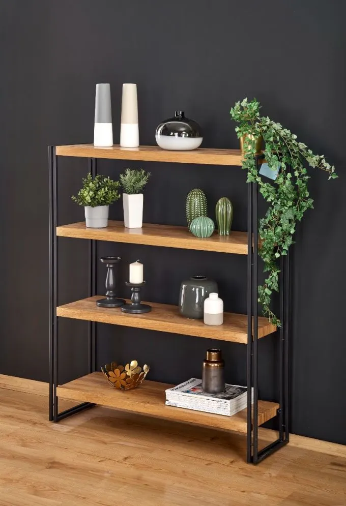 Regał BOLIVAR REG-1 metalowy z 4 półkami | MIRAT. styl LOFT kolekcja BOLIVAR