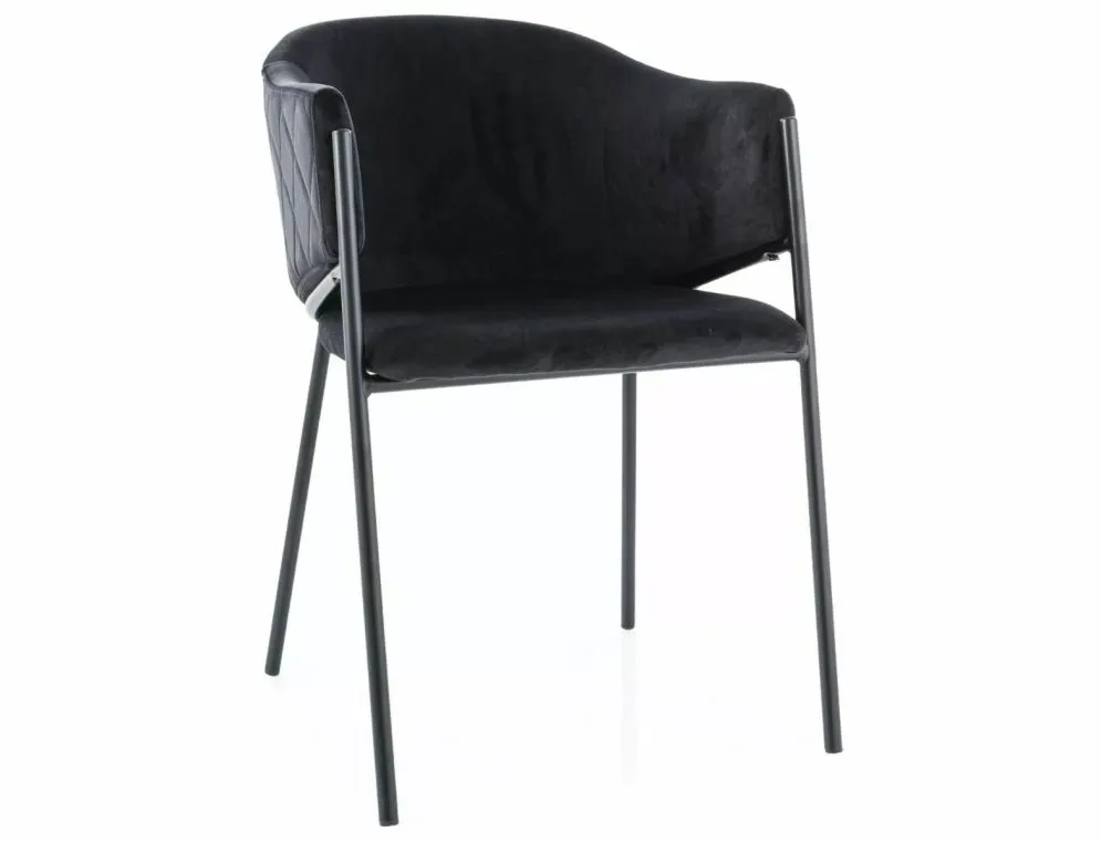 Krzesło tapicerowane BONO VELVET czarne aksamitne I sklep meblowy MIRAT. styl GLAMOUR, LOFT
