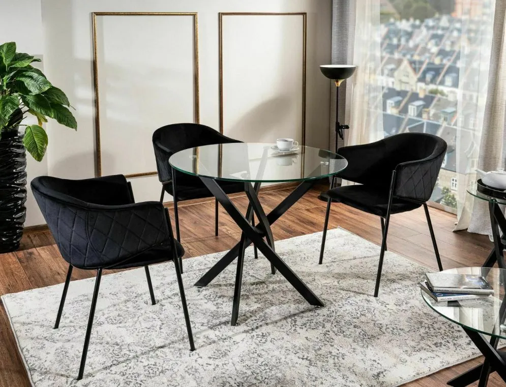 Krzesło tapicerowane BONO VELVET czarne aksamitne I sklep meblowy MIRAT. styl GLAMOUR, LOFT