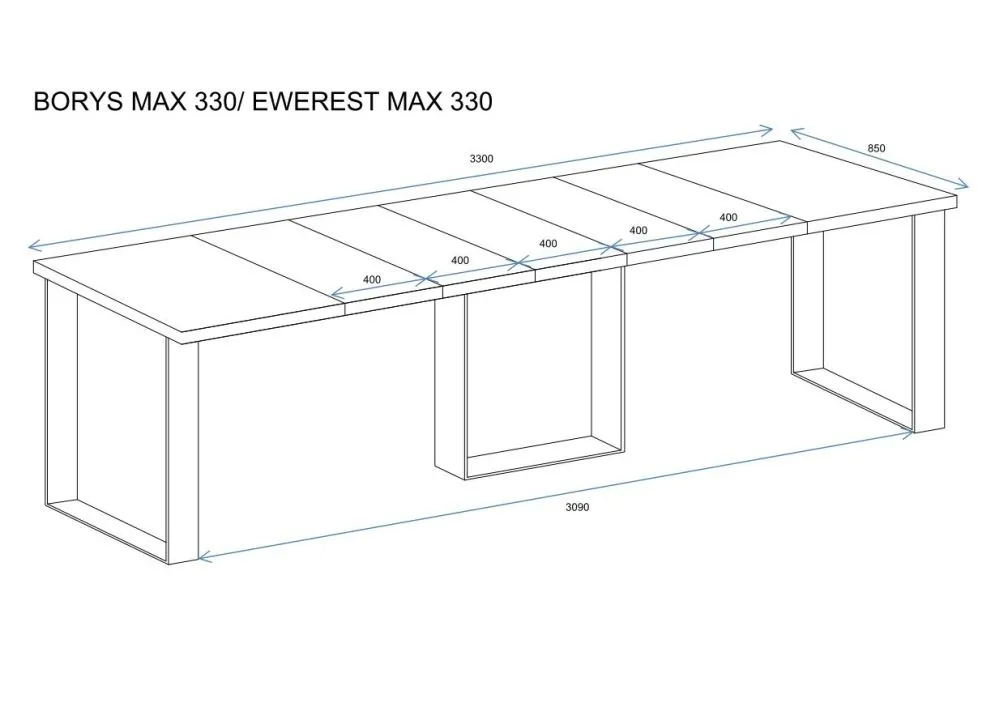 Stół rozkładany BORYS MAX 130(330)x85 dąb monastery do salonu I sklep meblowy MIRAT. styl LOFT