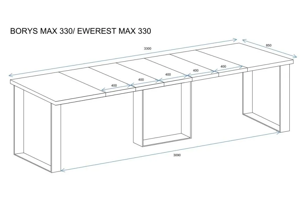 Stół rozkładany EWEREST MAX 130(330)x85 dąb natura do jadalni I sklep meblowy MIRAT. styl LOFT