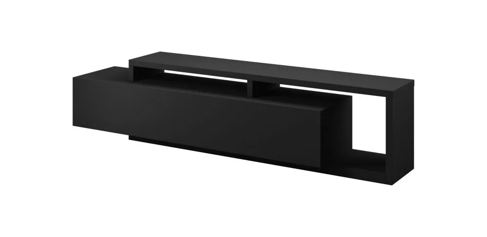 Szafka RTV BOTA 219 czarna supermat HELVETIA | MIRAT. styl LOFT kolekcja BOTA