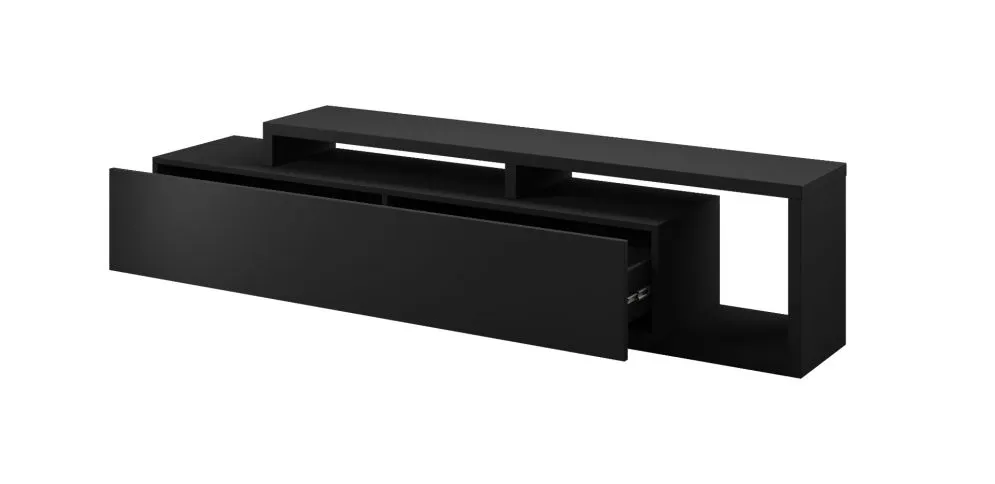 Szafka RTV BOTA 219 czarna supermat HELVETIA | MIRAT. styl LOFT kolekcja BOTA