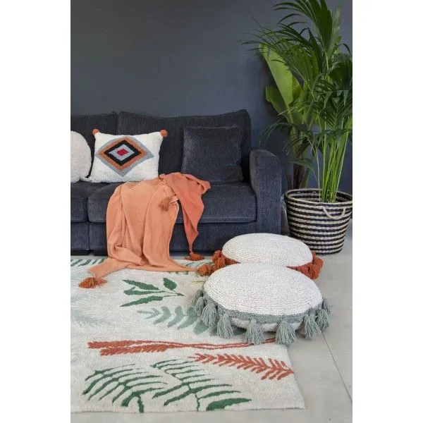 Dywan BOTANIC PLANTS 140x200 beżowy w kolorowe motywy roślinne | MIRAT.