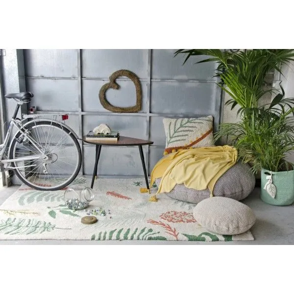 Dywan BOTANIC PLANTS 140x200 beżowy w kolorowe motywy roślinne | MIRAT.