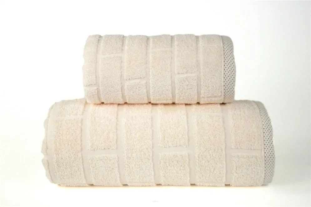 Ręcznik Greno Brick 70x140 kremowy w cegiełki | MIRAT.