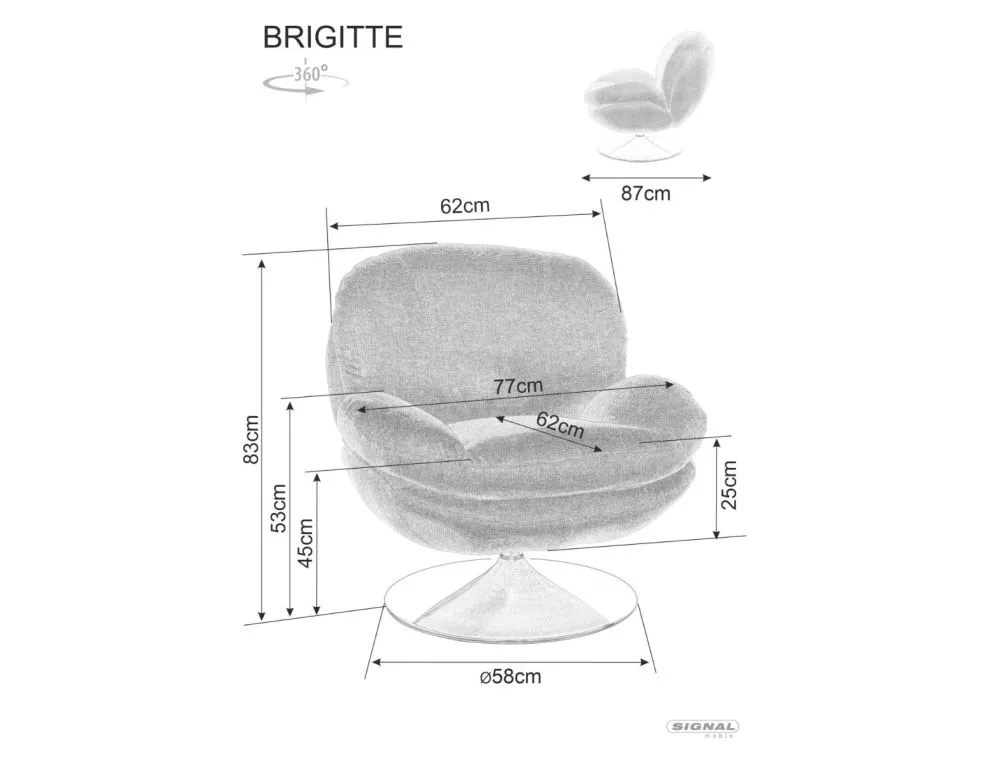 Fotel BRIGITTE BREGO curry wypoczynkowy I sklep meblowy MIRAT.