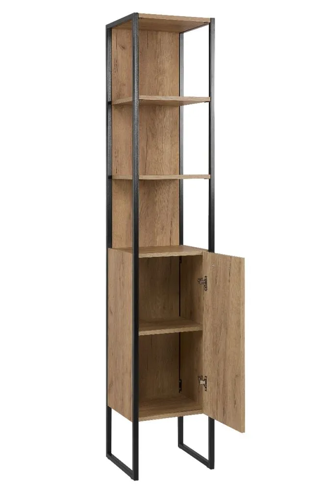 Szafka łazienkowa BROOKLIN 800 dąb craft złoty słupek | MIRAT. w stylu LOFT kolekcja BROOKLIN