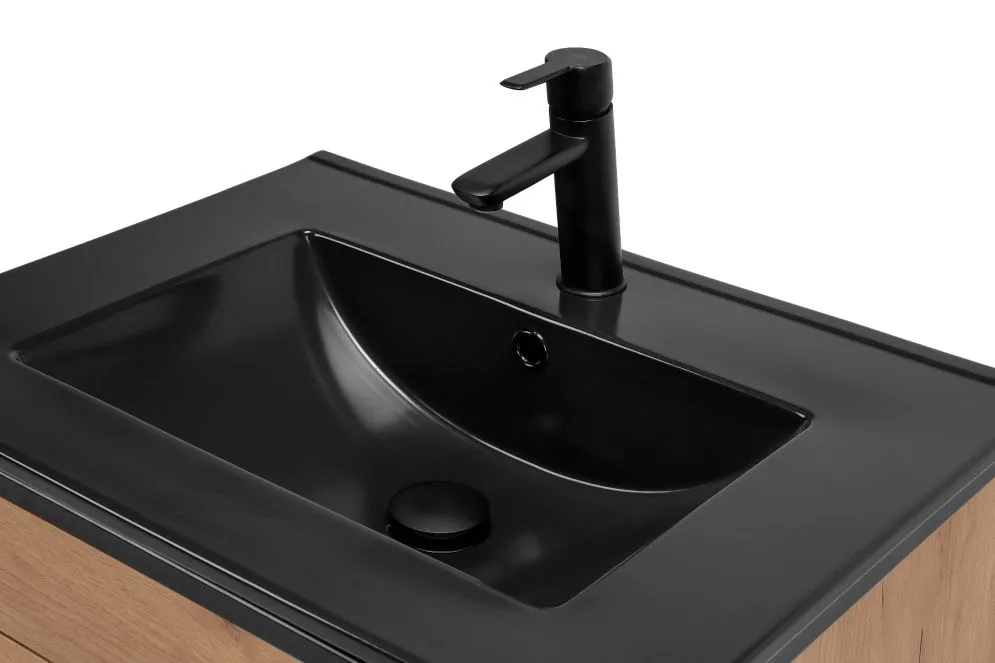 Szafka pod umywalkę BROOKLIN 80 cm dąb craft złoty stojąca szeroka loft | MIRAT. w stylu LOFT kolekcja BROOKLIN